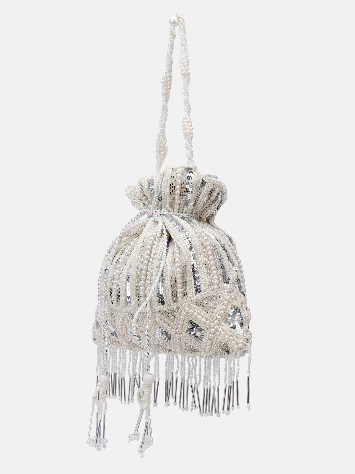 White Embellished Potli bag
