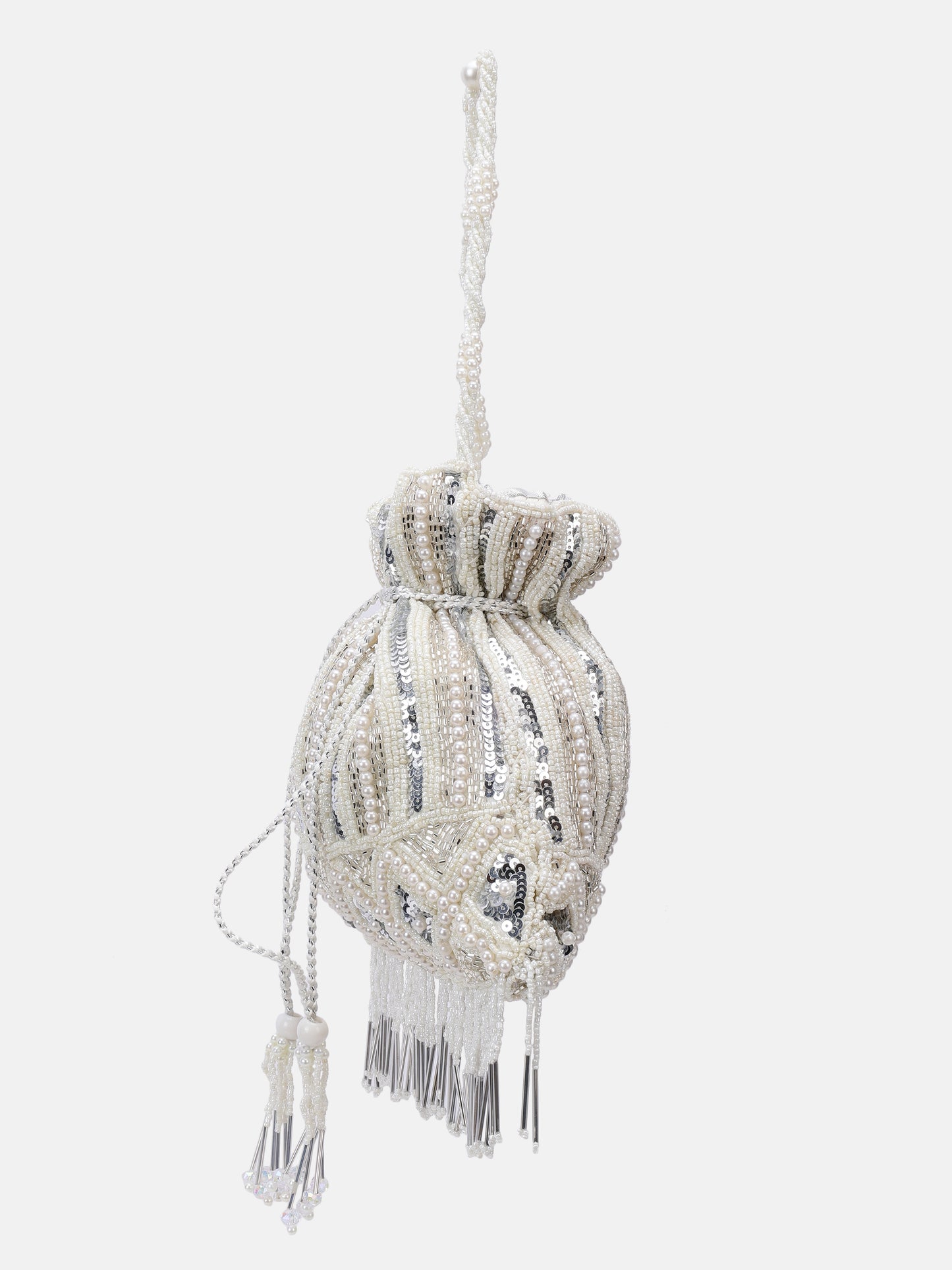 White Embellished Potli bag