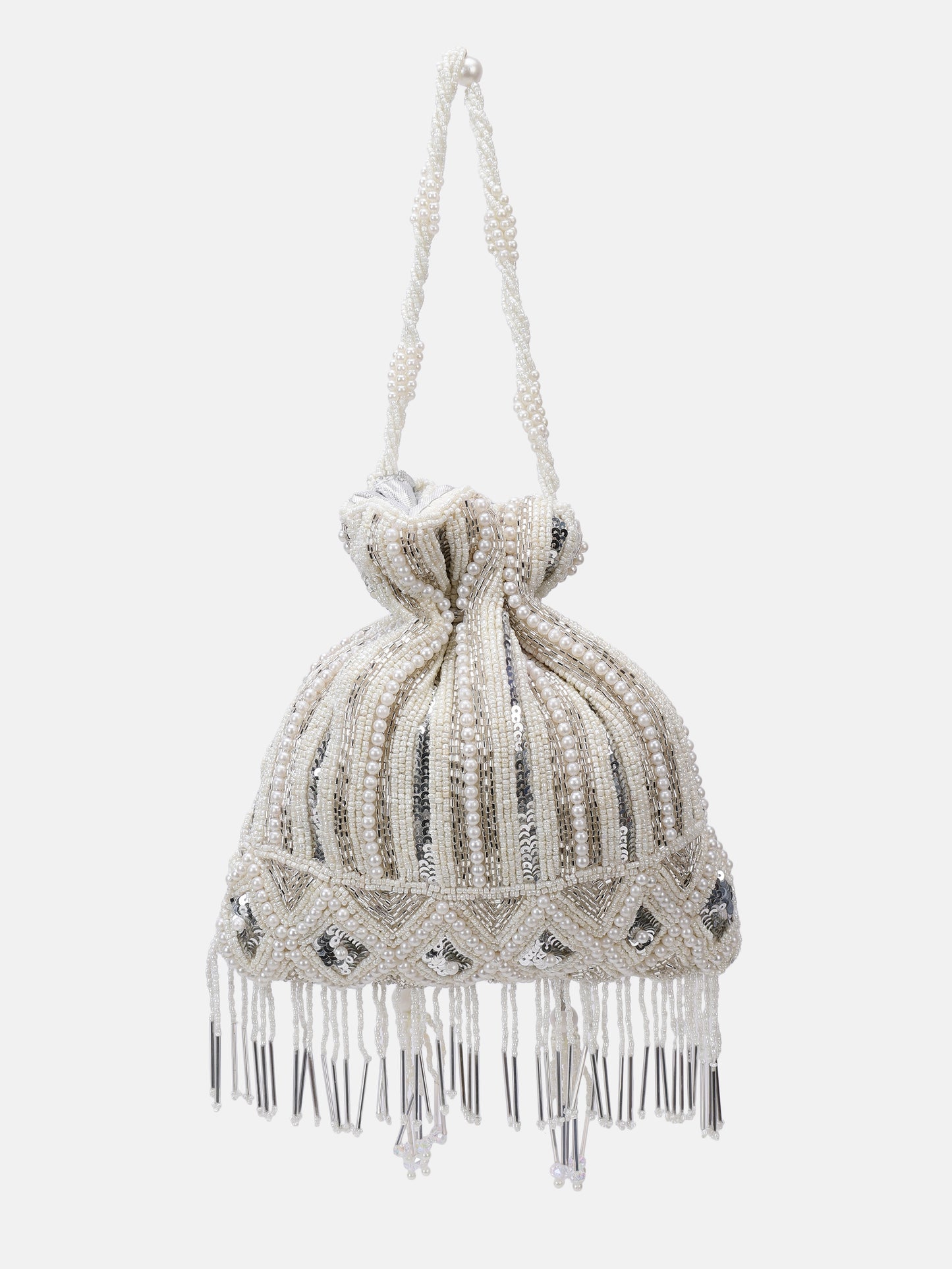 White Embellished Potli bag