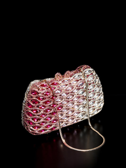 Luxury Crystal Rhinestone Crystal Embellished Clutch Sling Bag