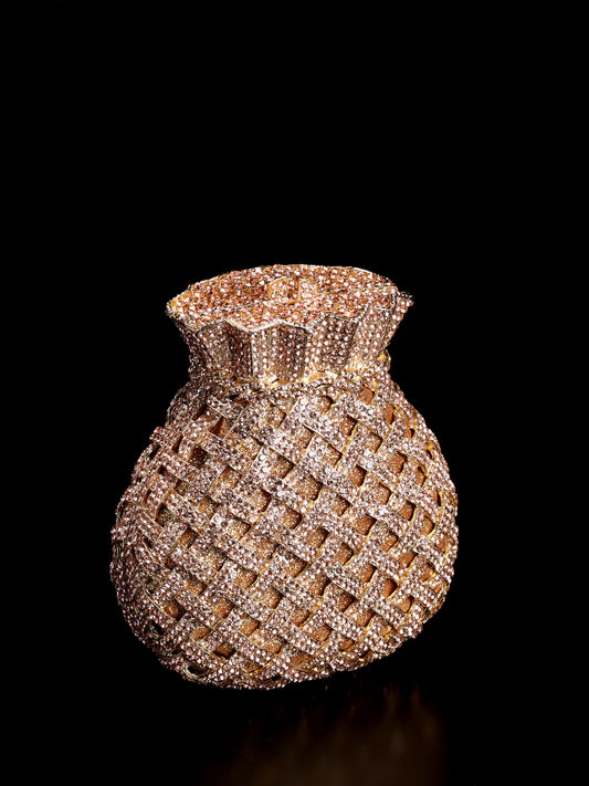 Luxury Crystal Rhinestone Crystal Embellished Clutch Sling Bag