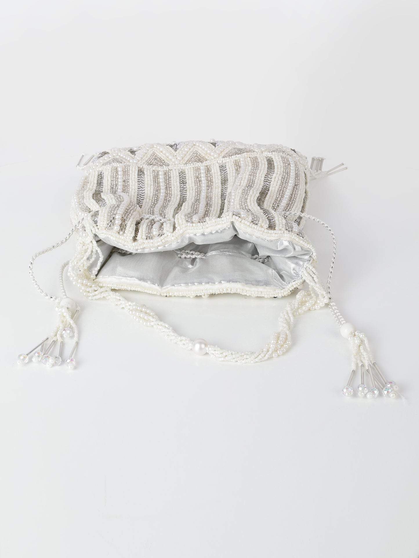 White Embellished Potli bag