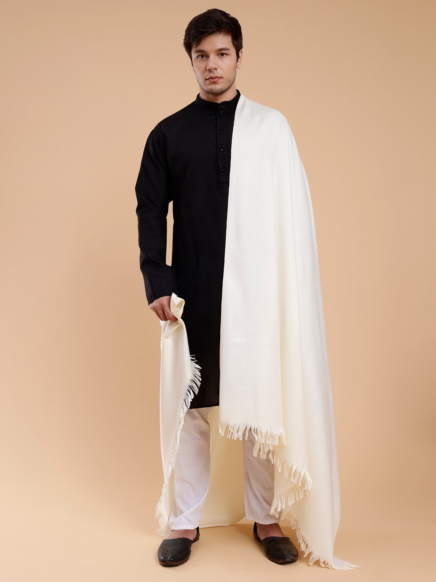 Cream Men's Large Shawl