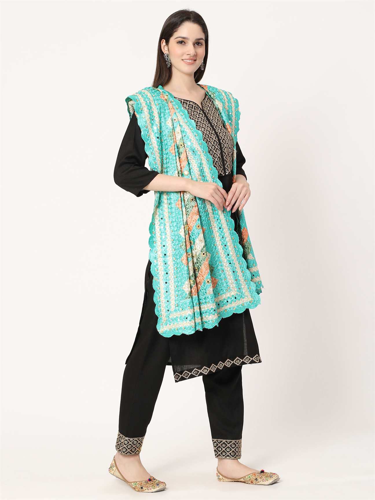 green-embroidery-phulkari-dupatta-with-golden-beads-and-mirror-MCRCPD0137