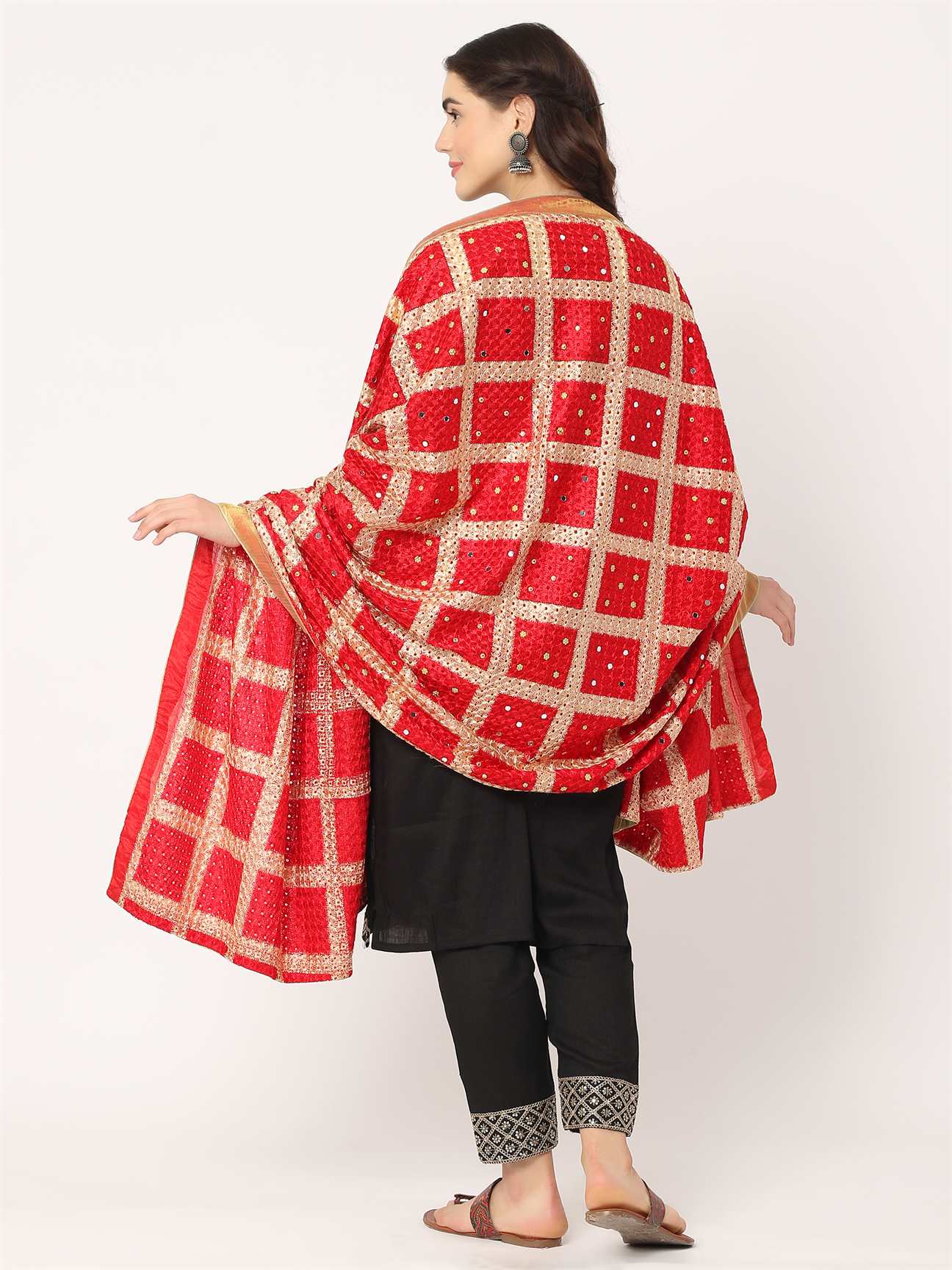 red-embroidery-check-phulkari-dupatta-with-mirror--MCRCPD0145