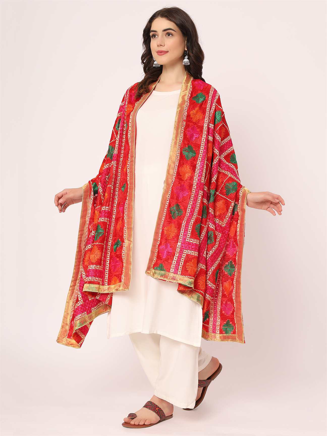 red-multicolour-embroidery-phulkari-dupatta-MCRCPD0154