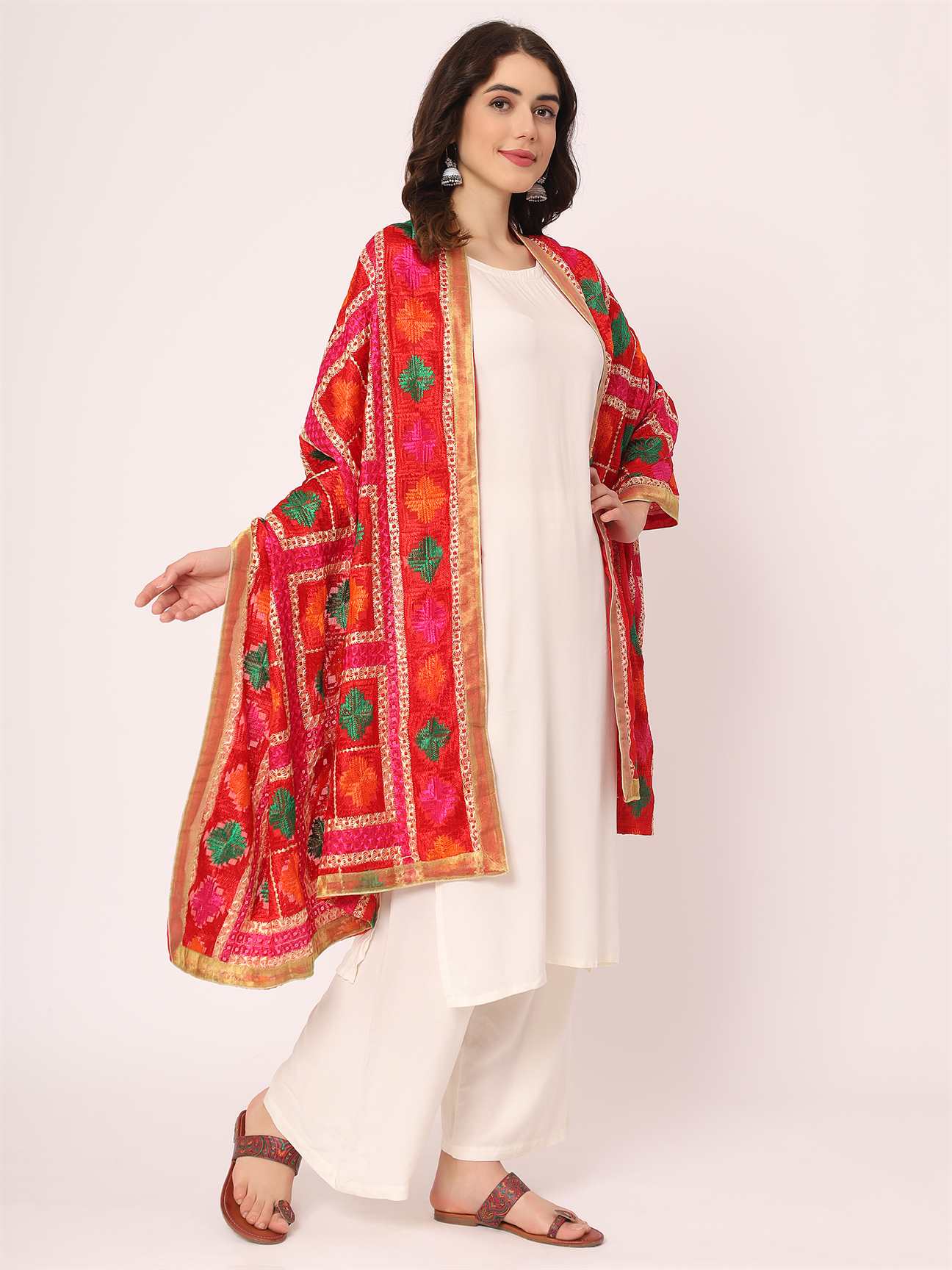 red-multicolour-embroidery-phulkari-dupatta-MCRCPD0154