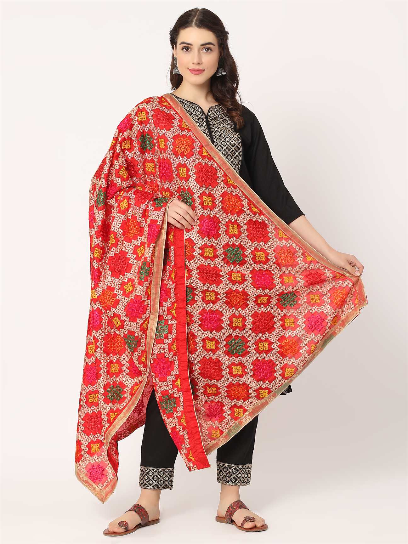 red-multicolour-embroidery-phulkari-dupatta-MCRCPD0157