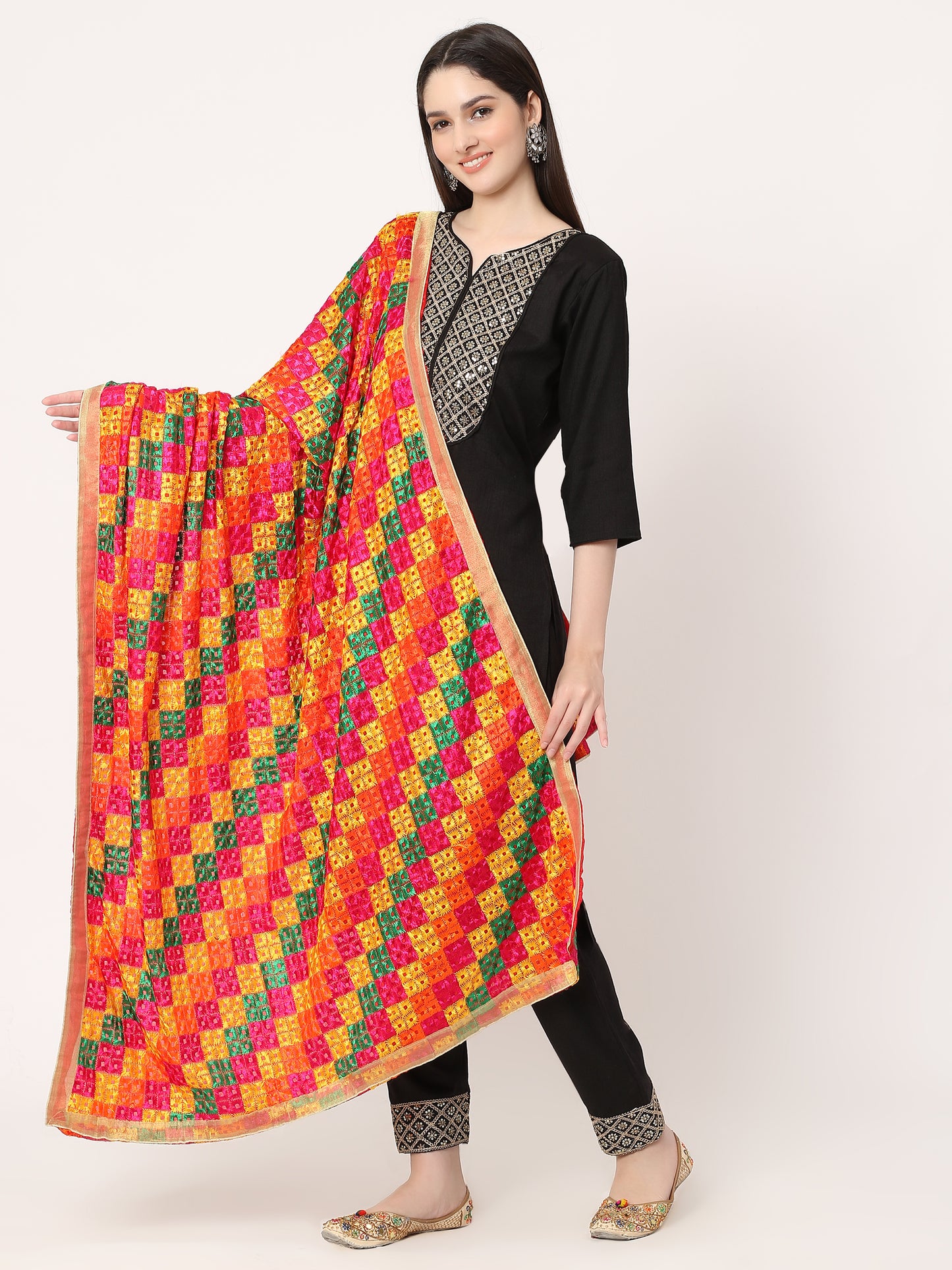 red-mullticolour-embroidery-phulkari-dupatta-MCRCPD0209