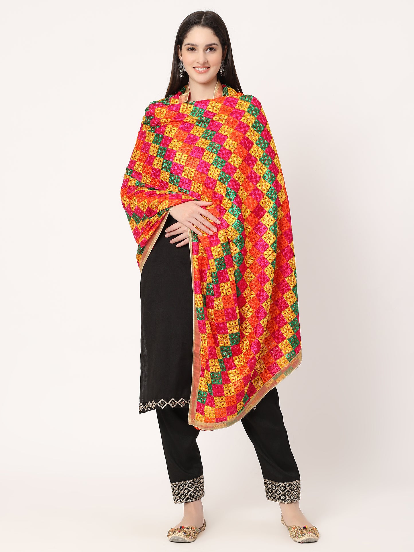 red-mullticolour-embroidery-phulkari-dupatta-MCRCPD0209