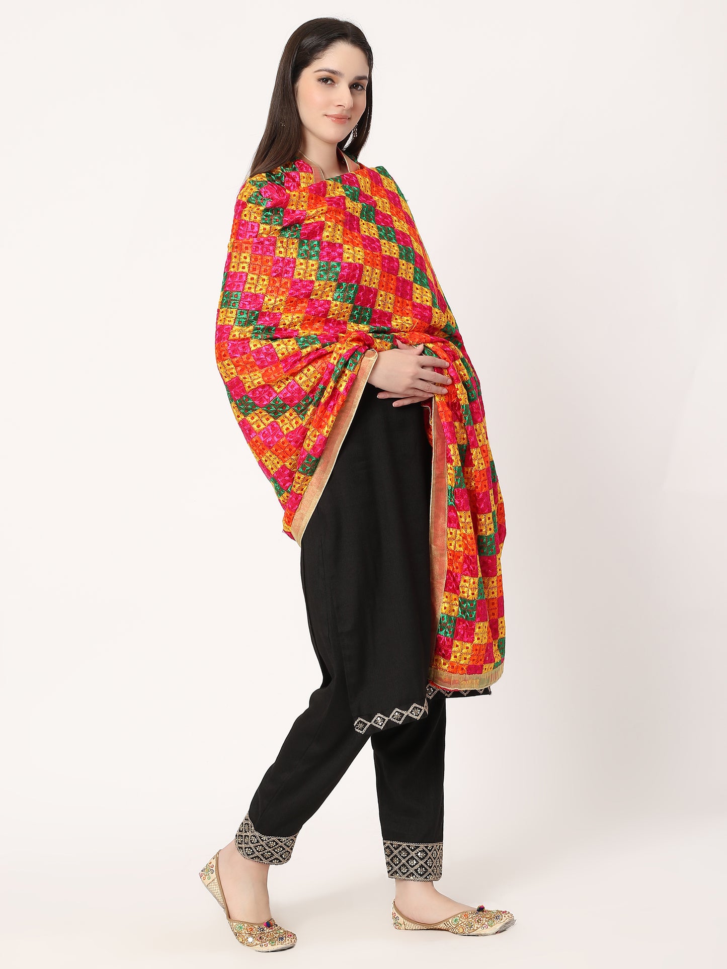red-mullticolour-embroidery-phulkari-dupatta-MCRCPD0209