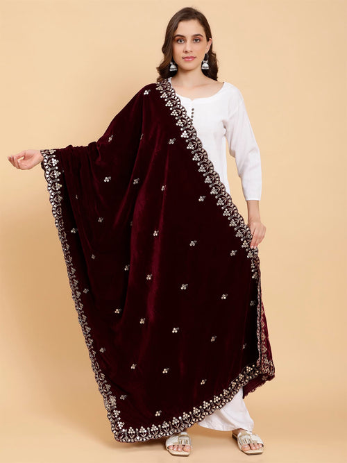 burgundy-embellished-velvet-dupatta-MCRCVD7382