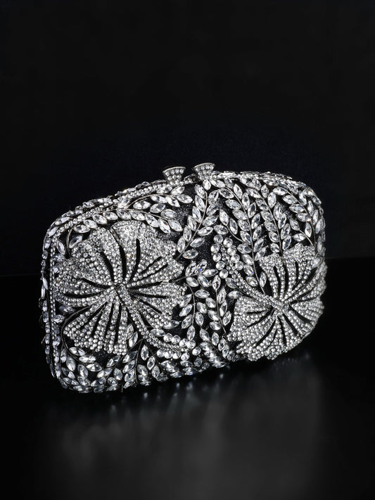 Luxury Crystal Rhinestone Crystal Embellished Clutch Sling Bag