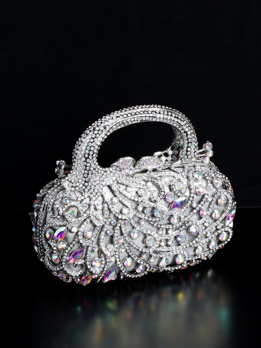 Luxury Crystal Rhinestone Crystal Embellished Clutch Sling Bag