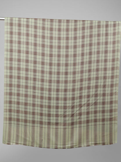 Premium Pure Wool Men's Shawl – Olive & Maroon Checkered