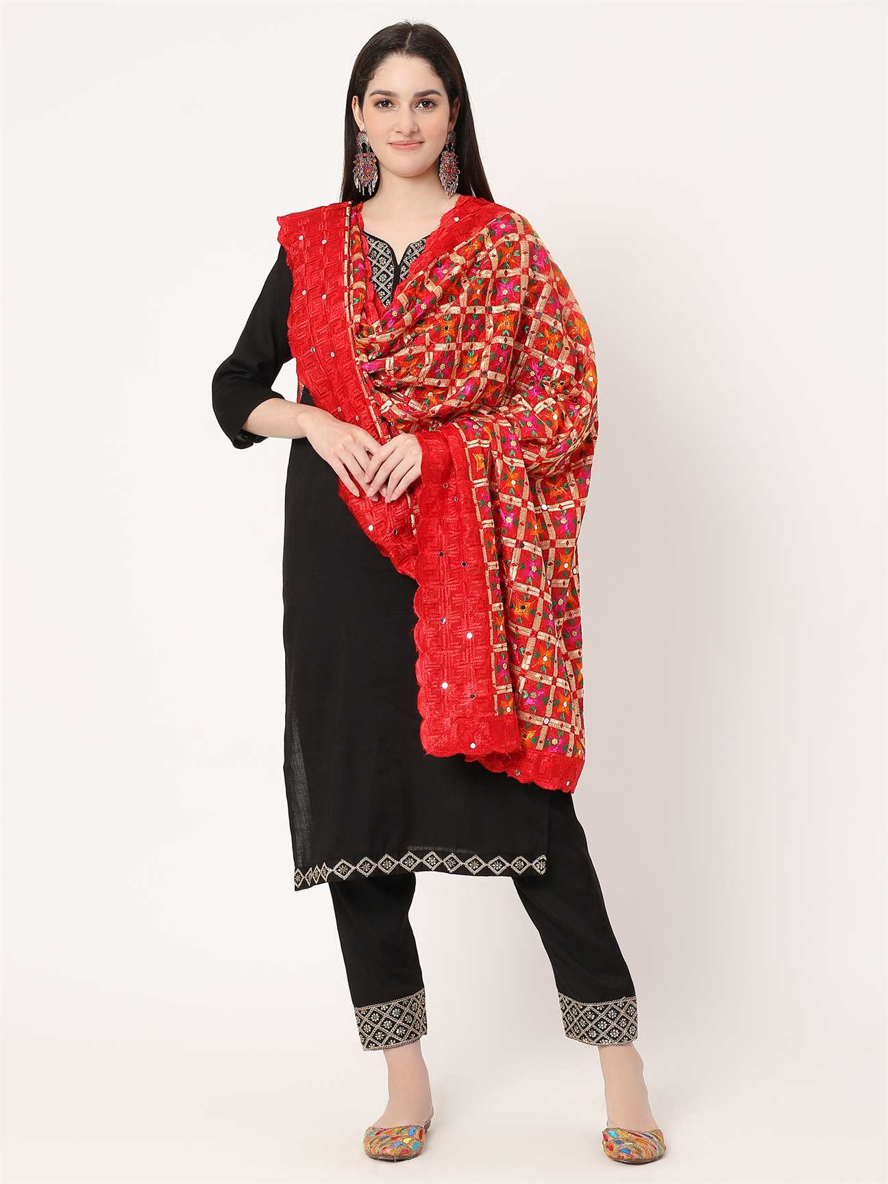 red-multicolour-chiffon-phulkari-embroidery-dupatta-MCRCPD0107