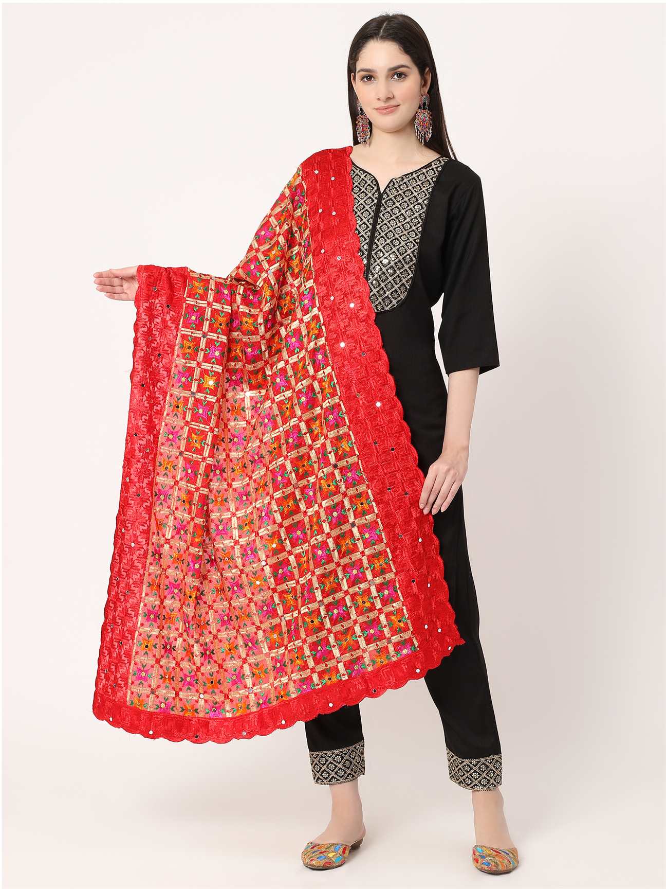 red-multicolour-chiffon-phulkari-embroidery-dupatta-MCRCPD0107