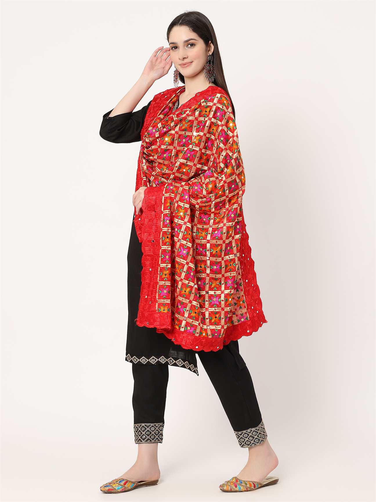 red-multicolour-chiffon-phulkari-embroidery-dupatta-MCRCPD0107