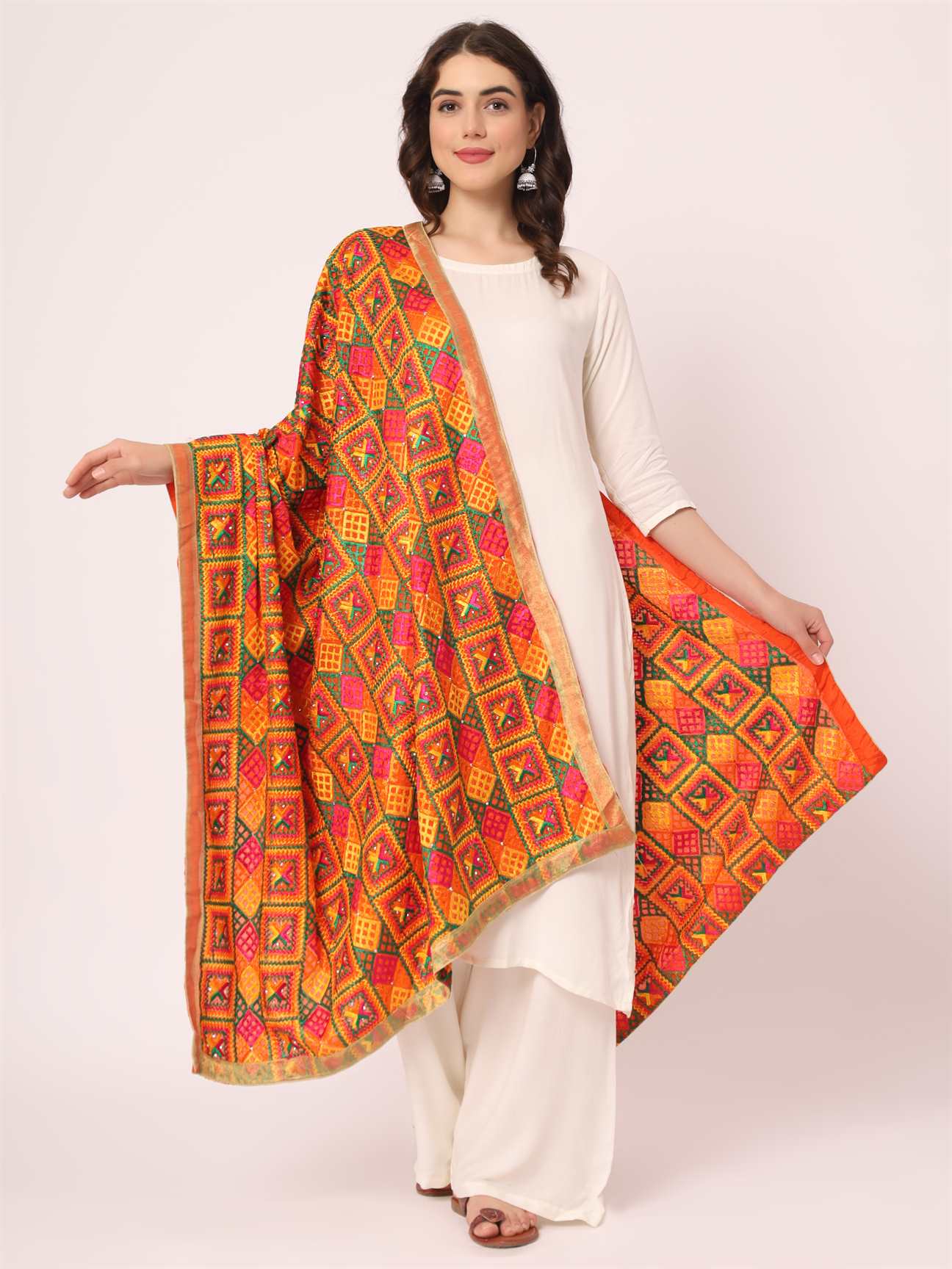 orange-multicolour-embroidery-phulkari-duppatta-MCRCPD0113