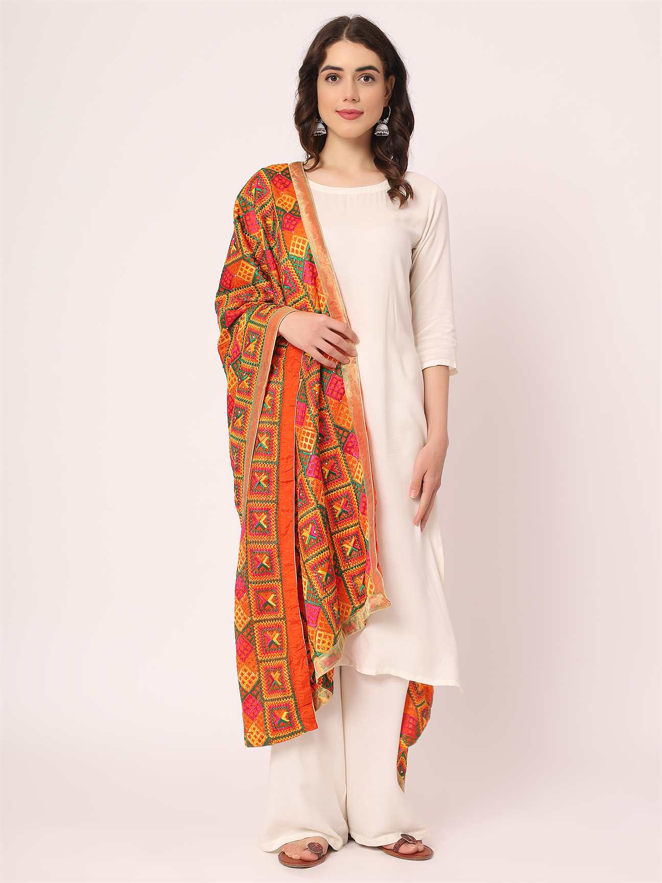 orange-multicolour-embroidery-phulkari-duppatta-MCRCPD0113