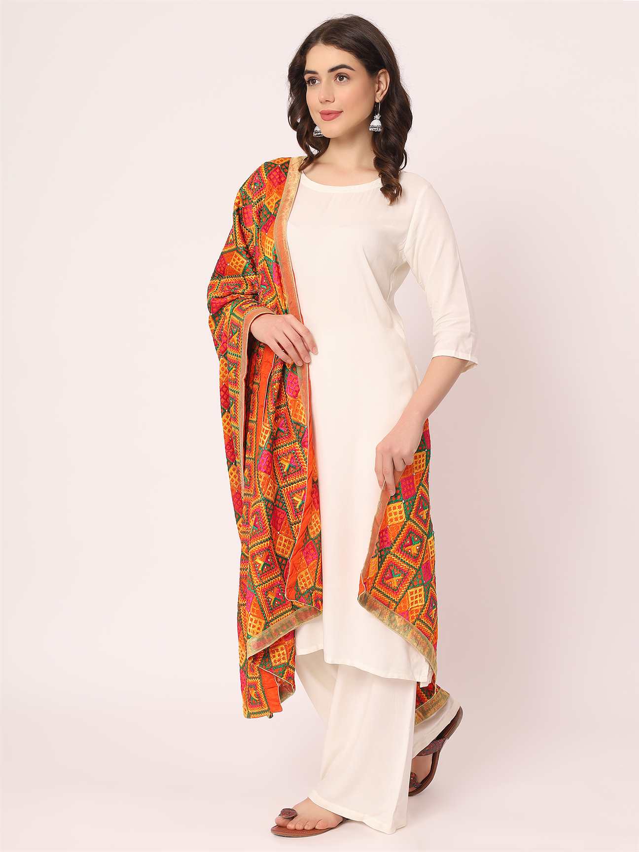 orange-multicolour-embroidery-phulkari-duppatta-MCRCPD0113