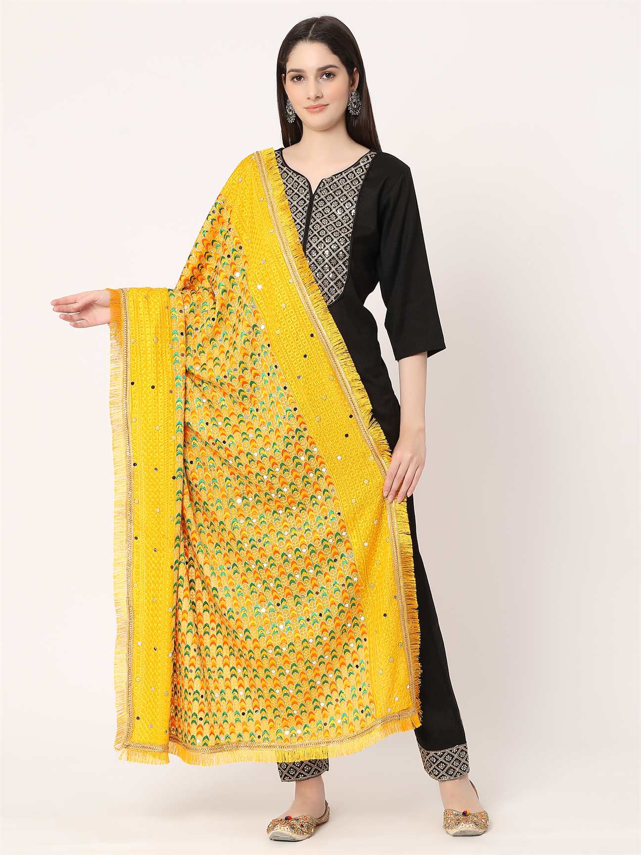 yellow-multicolour-embroidery-dupatta-with-beads-MCRCPD0125