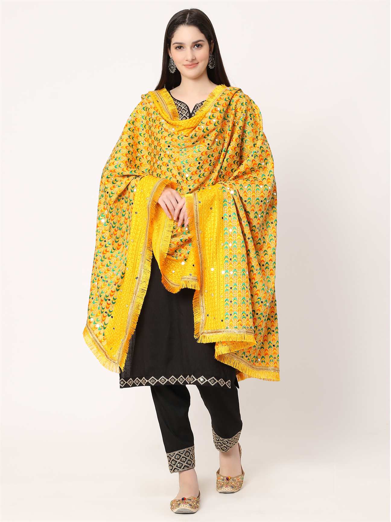 yellow-multicolour-embroidery-dupatta-with-beads-MCRCPD0125