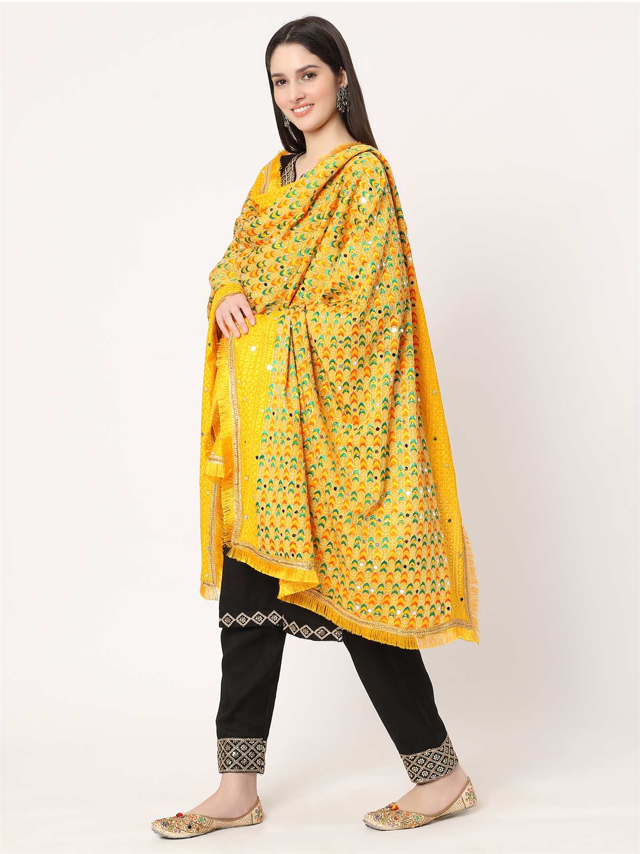 yellow-multicolour-embroidery-dupatta-with-beads-MCRCPD0125