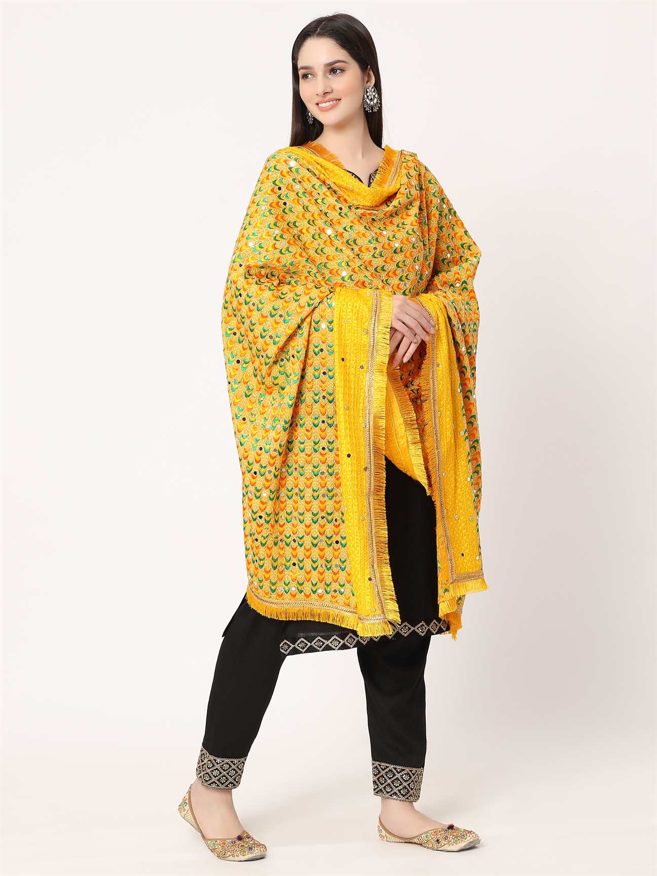 yellow-multicolour-embroidery-dupatta-with-beads-MCRCPD0125