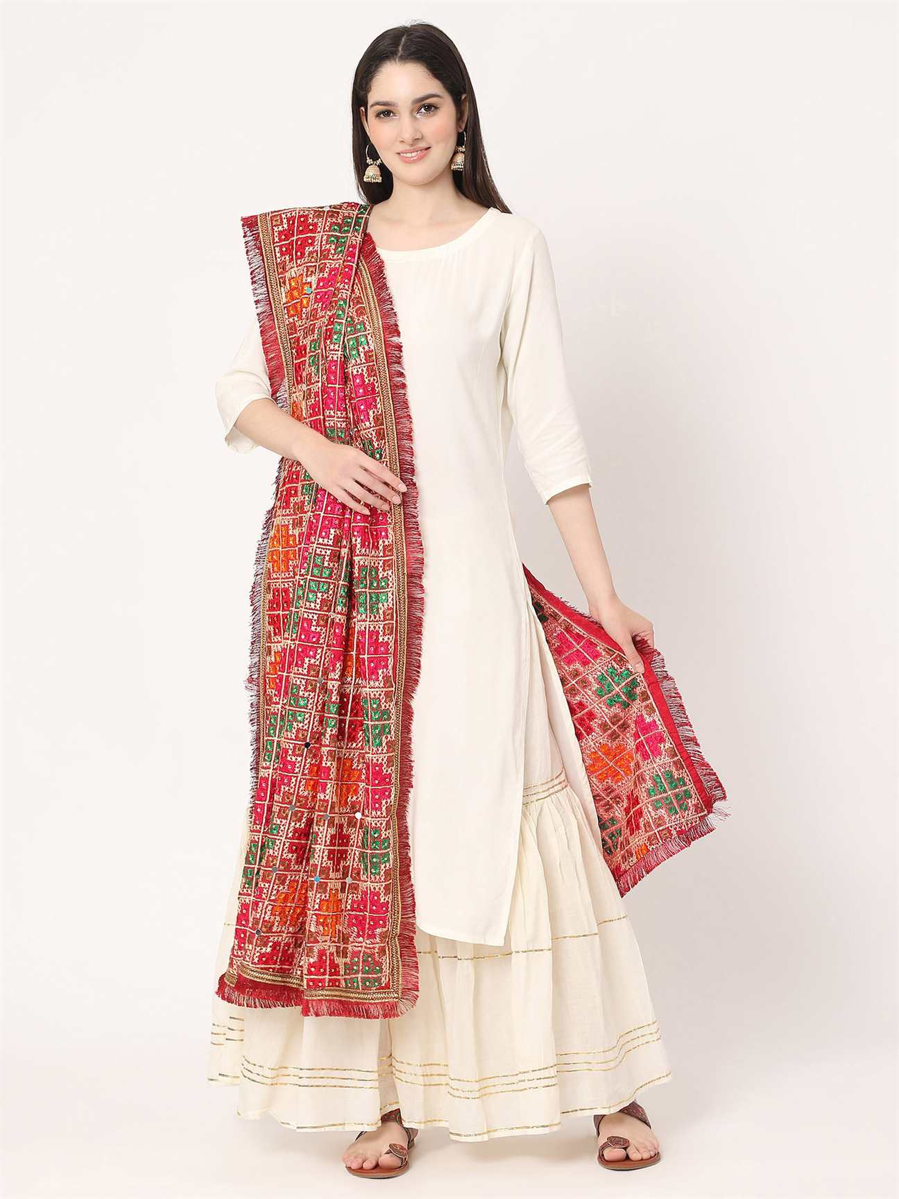 red-multicolour-embroidery-phulkari-dupatta-with-mirror-work-MCRCPD0126