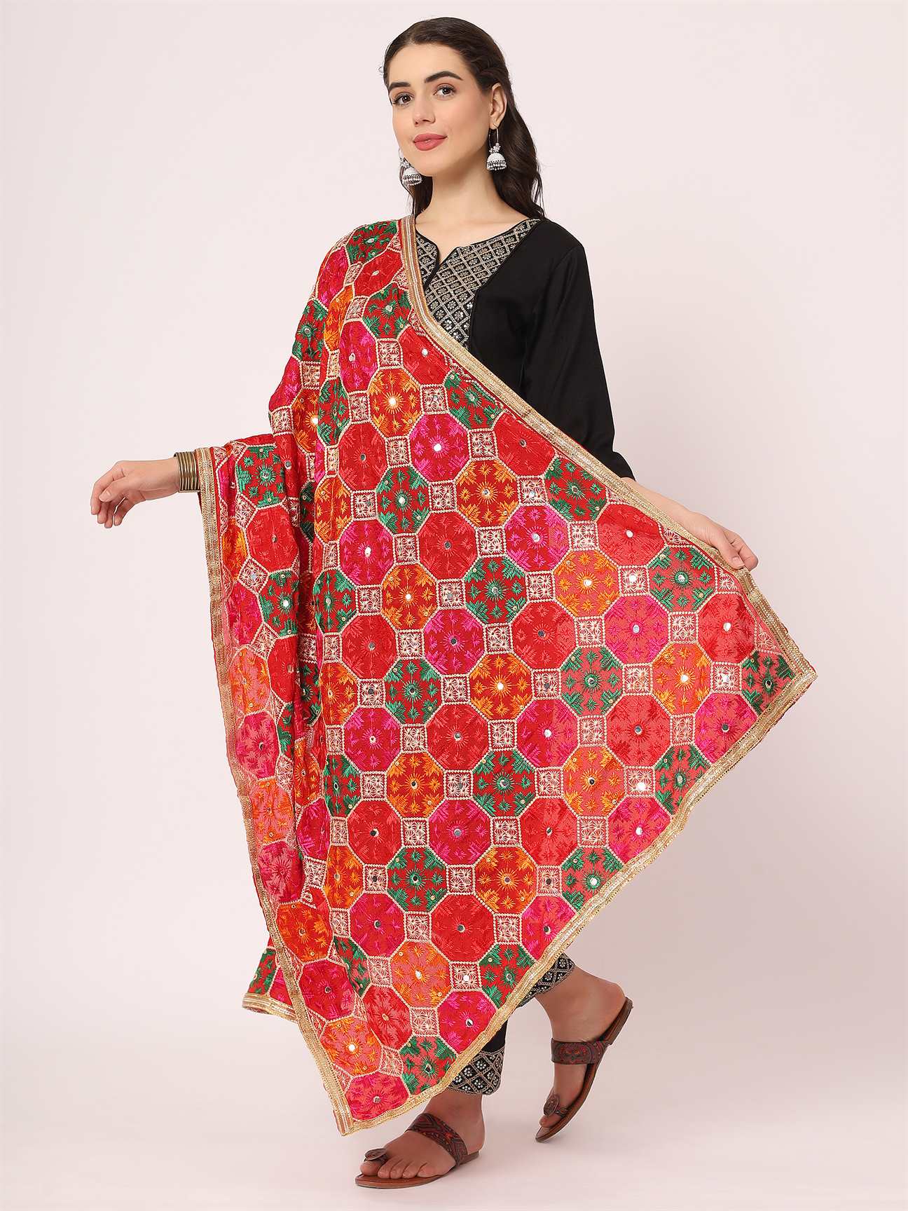 red-multicolour-embroidery-phulkari-dupatta-MCRCPD0132