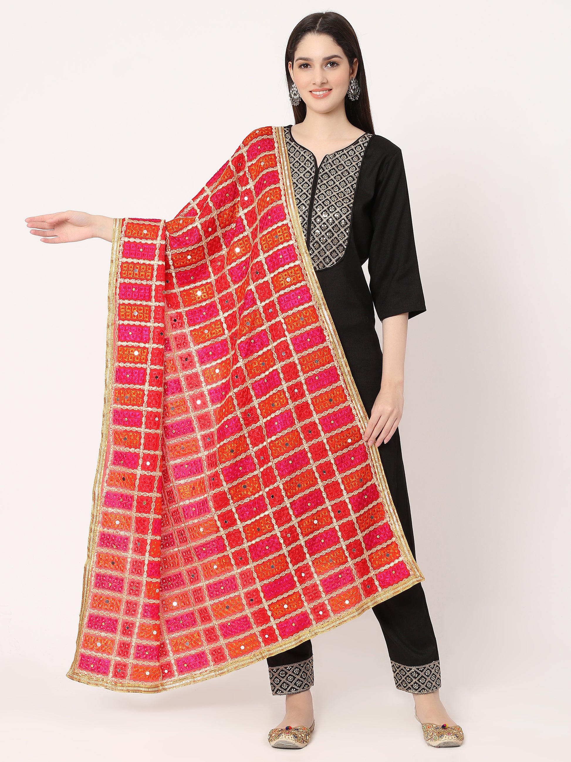 red-embroidery-phulkari-dupattai-with-mirror-work-MCRCPD0133