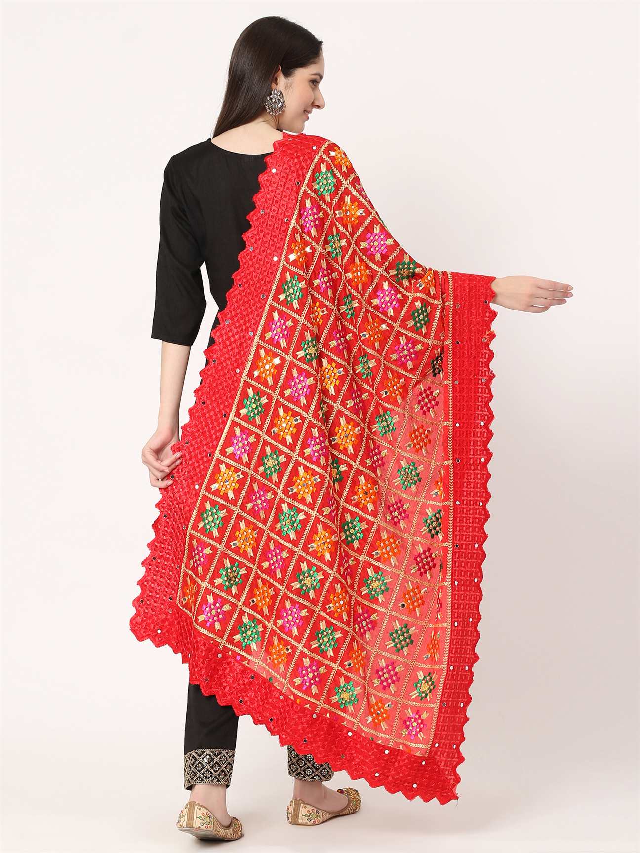 red-multicolour-embroidery-phulkari-dupatta-with-golden-beads-MCRCPD0144