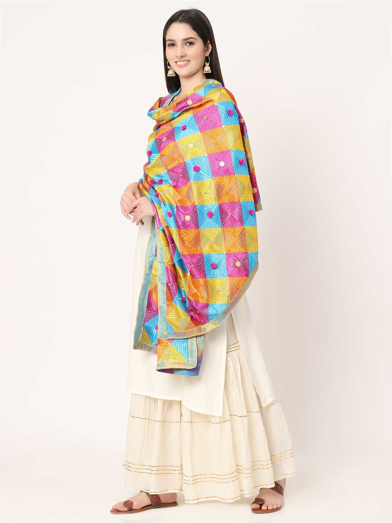 multicolour-embroidery-phulkari-dupatta-with-golden-beads-MCRCPD0149