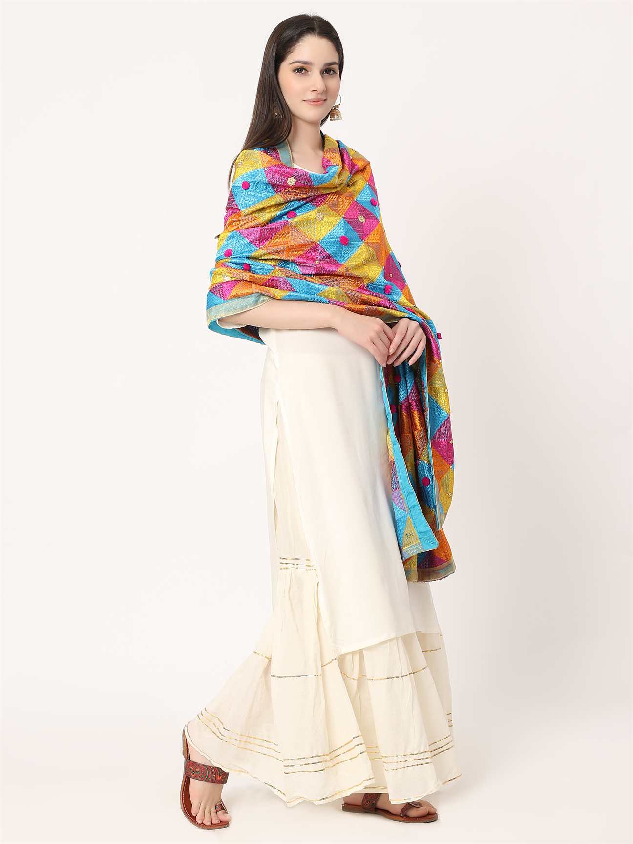 multicolour-embroidery-phulkari-dupatta-with-golden-beads-MCRCPD0149