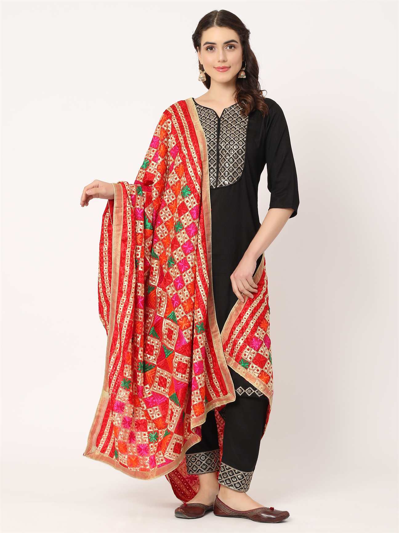 red-multicolour-embroidery-phulkari-dupatta-MCRCPD0150