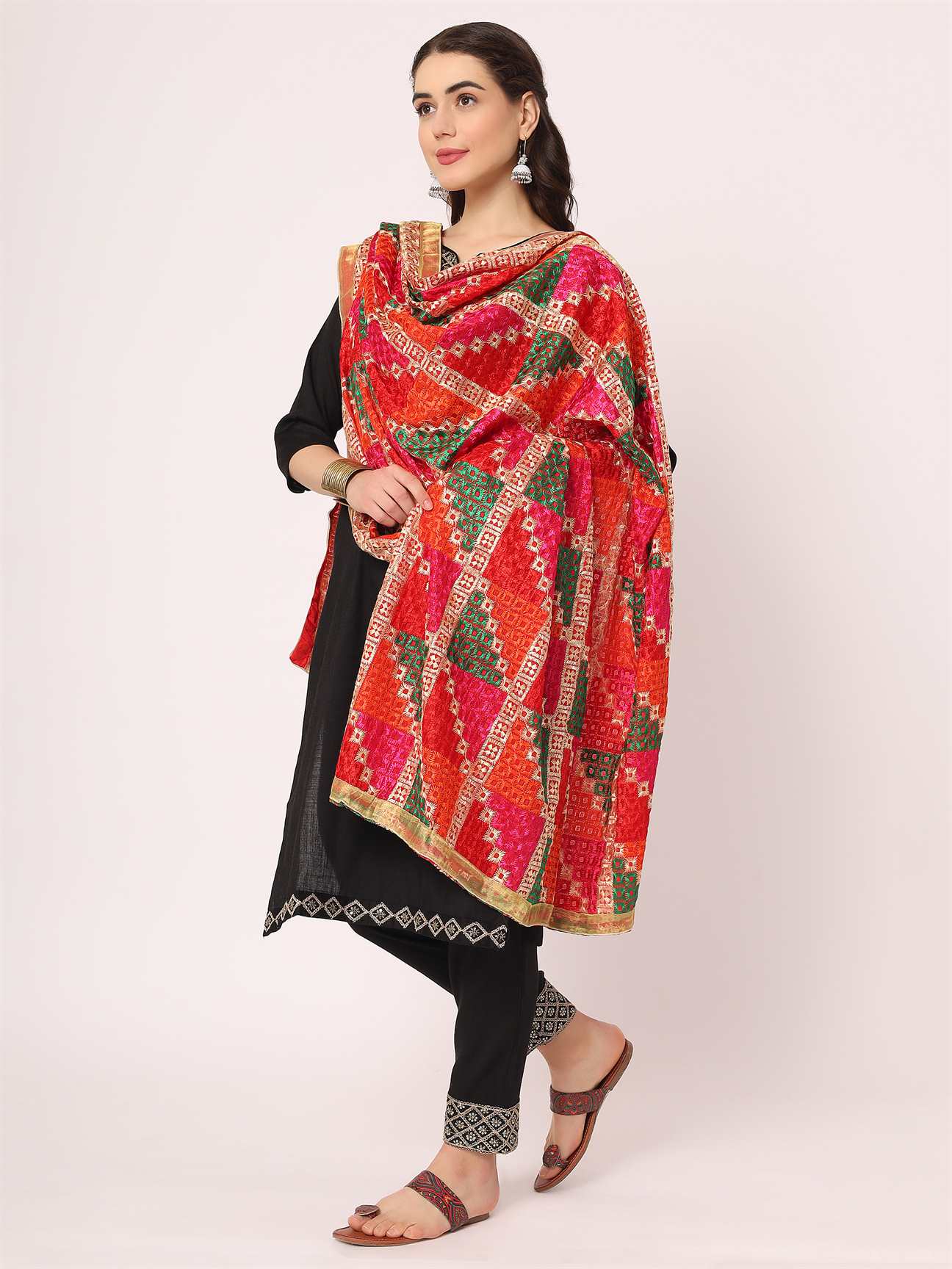 red-multicolour-embroidery-phulkari-dupatta-MCRCPD0158