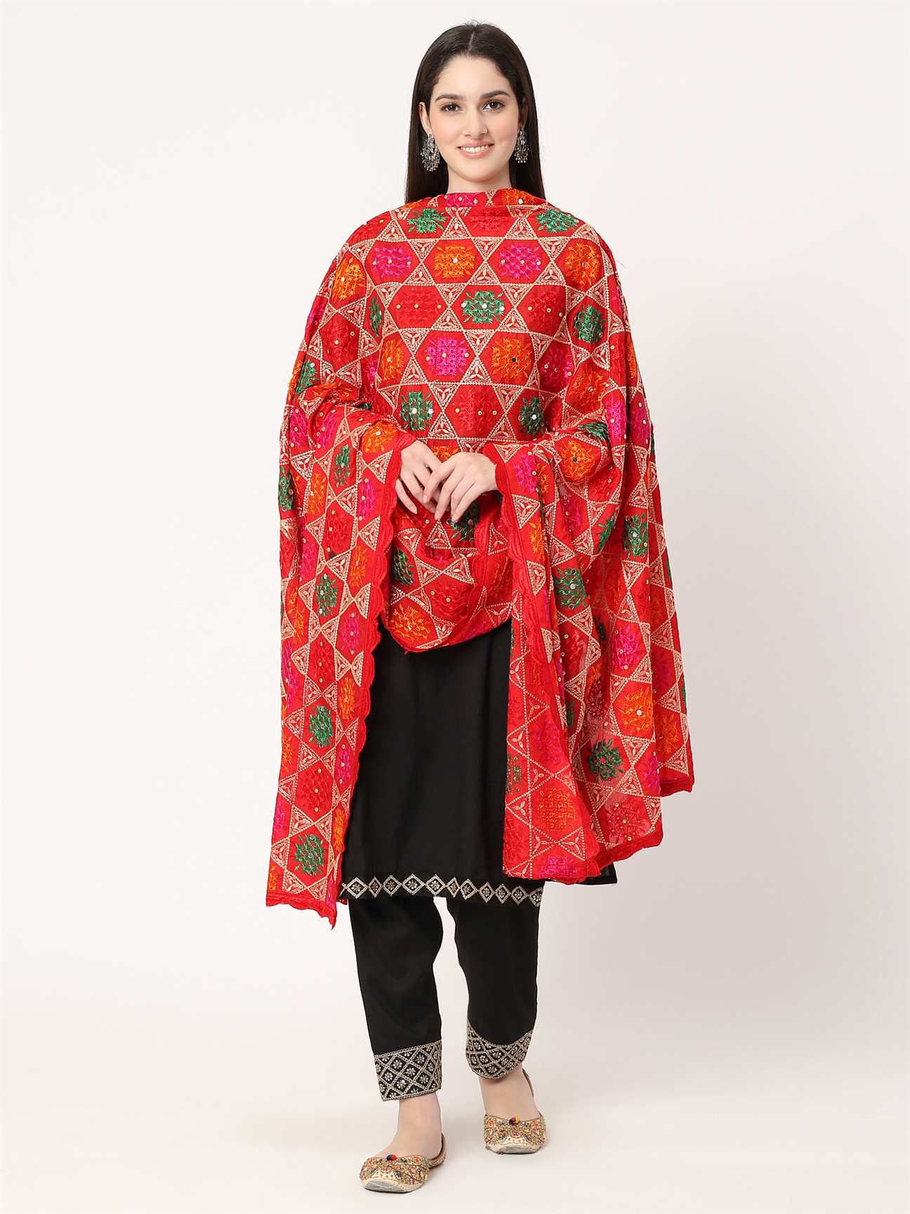 red-multicolour-phulkari-dupatta-with-mirror-MCRCPD0173