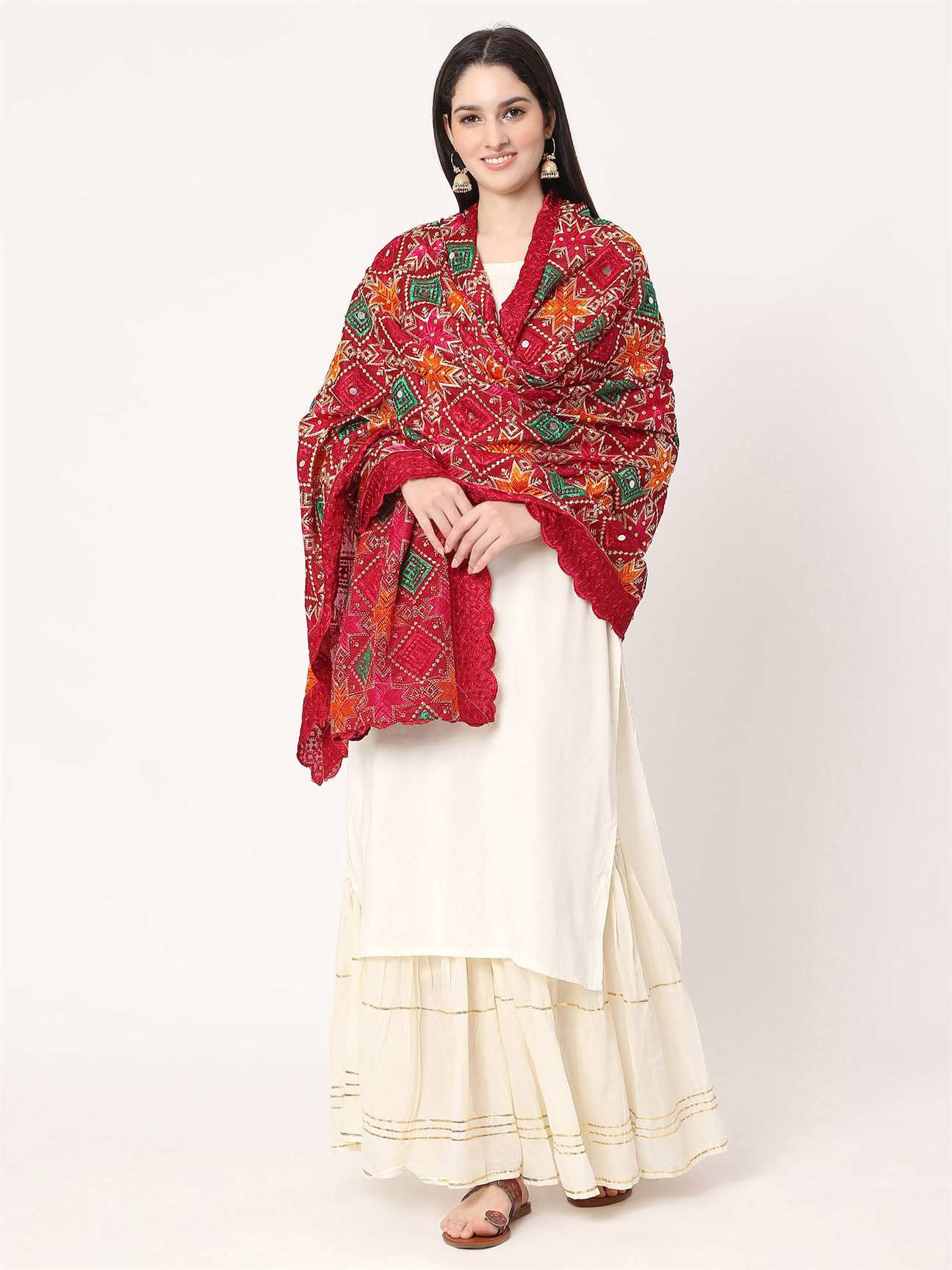 maroon-multicolour-embroidery-phulkari-dupatta-with-mirror-work-MCRCPD0177