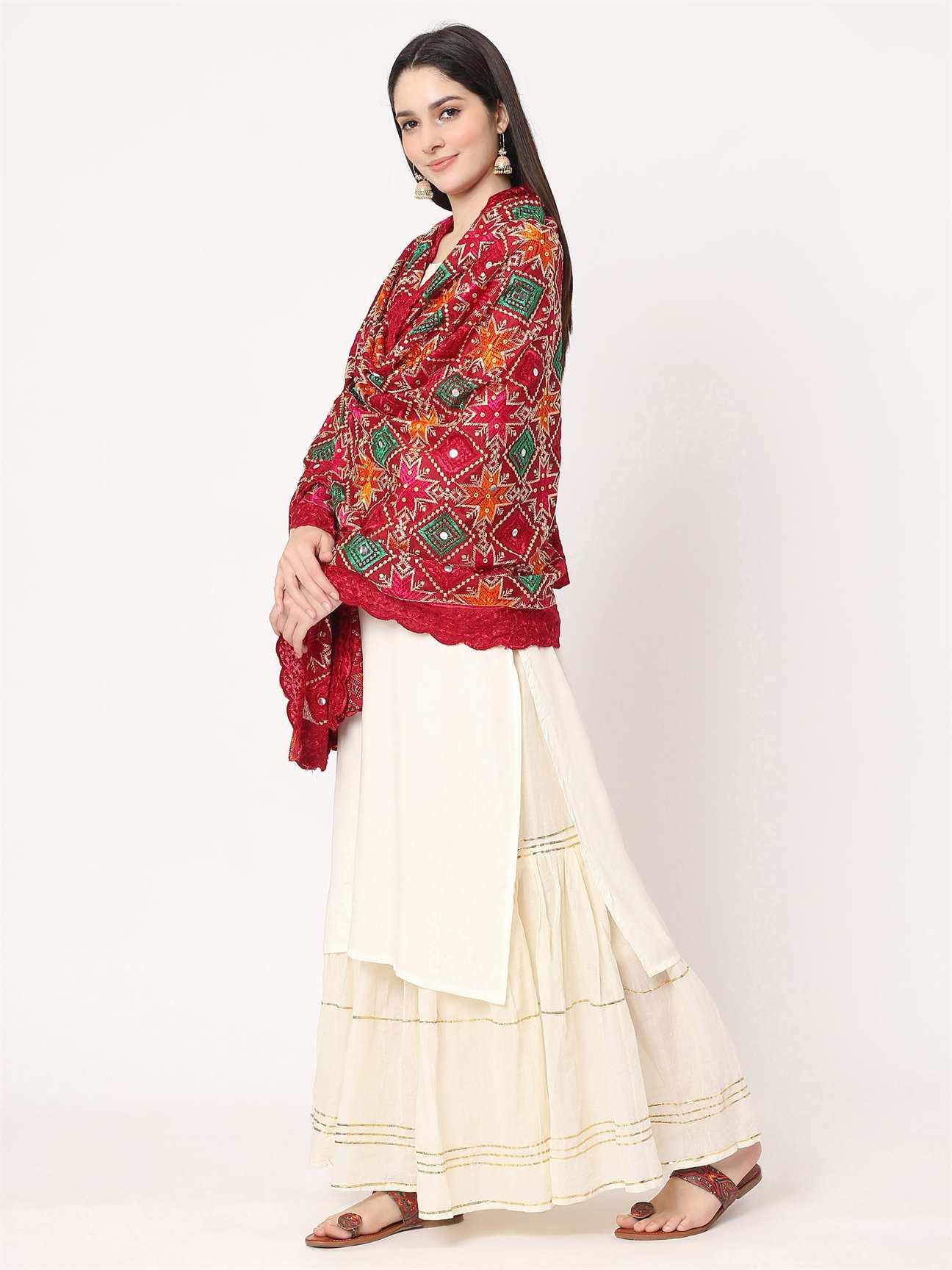 maroon-multicolour-embroidery-phulkari-dupatta-with-mirror-work-MCRCPD0177