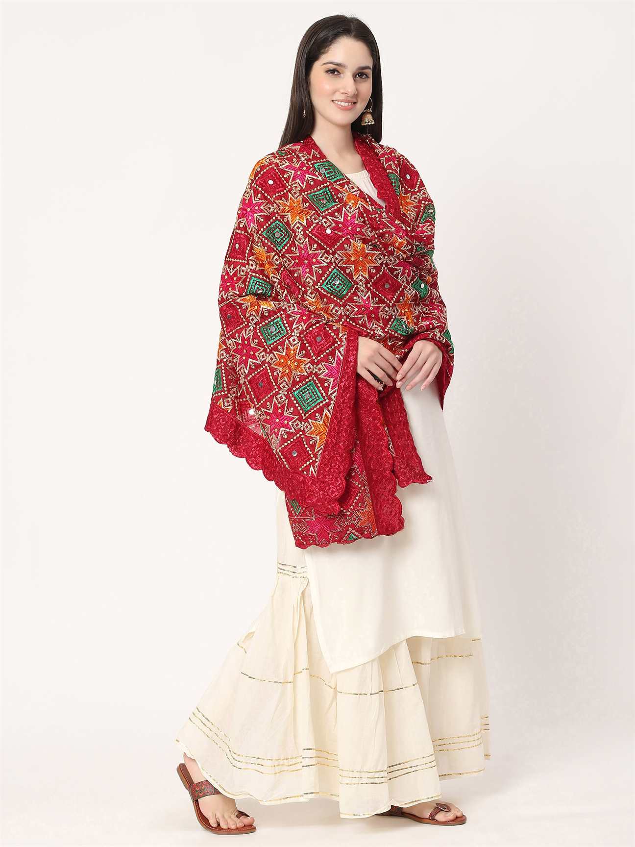 maroon-multicolour-embroidery-phulkari-dupatta-with-mirror-work-MCRCPD0177