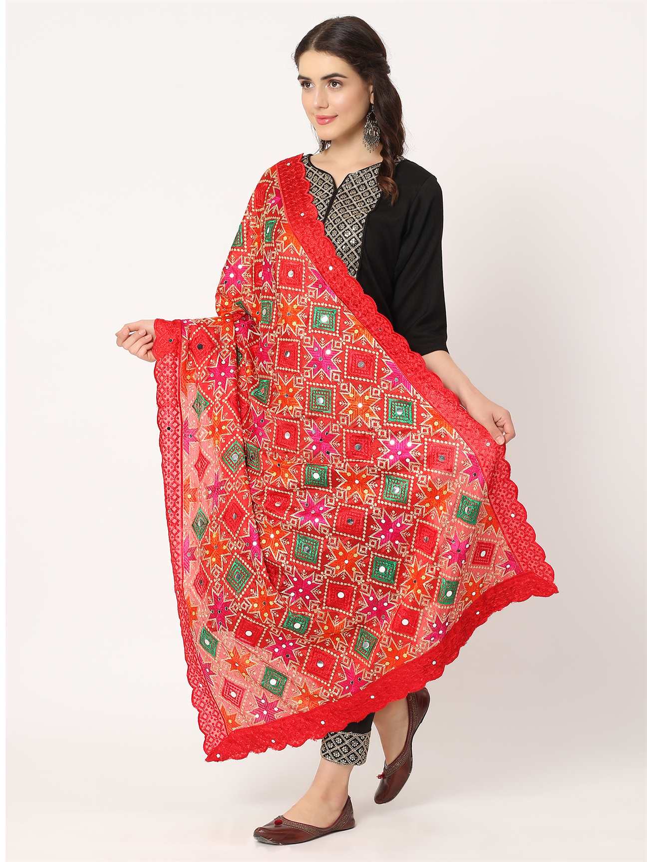 red-multicolour-embroidery-phulkari-dupatta-with-mirror-work-MCRCPD0179