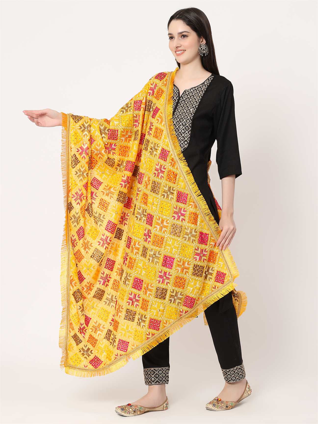 yellow-multicolour-embroidery-phulkari-dupatta-with-beads-MCRCPD0182