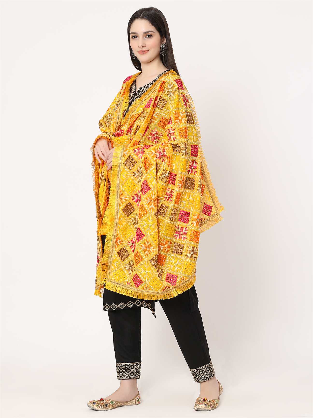 yellow-multicolour-embroidery-phulkari-dupatta-with-beads-MCRCPD0182