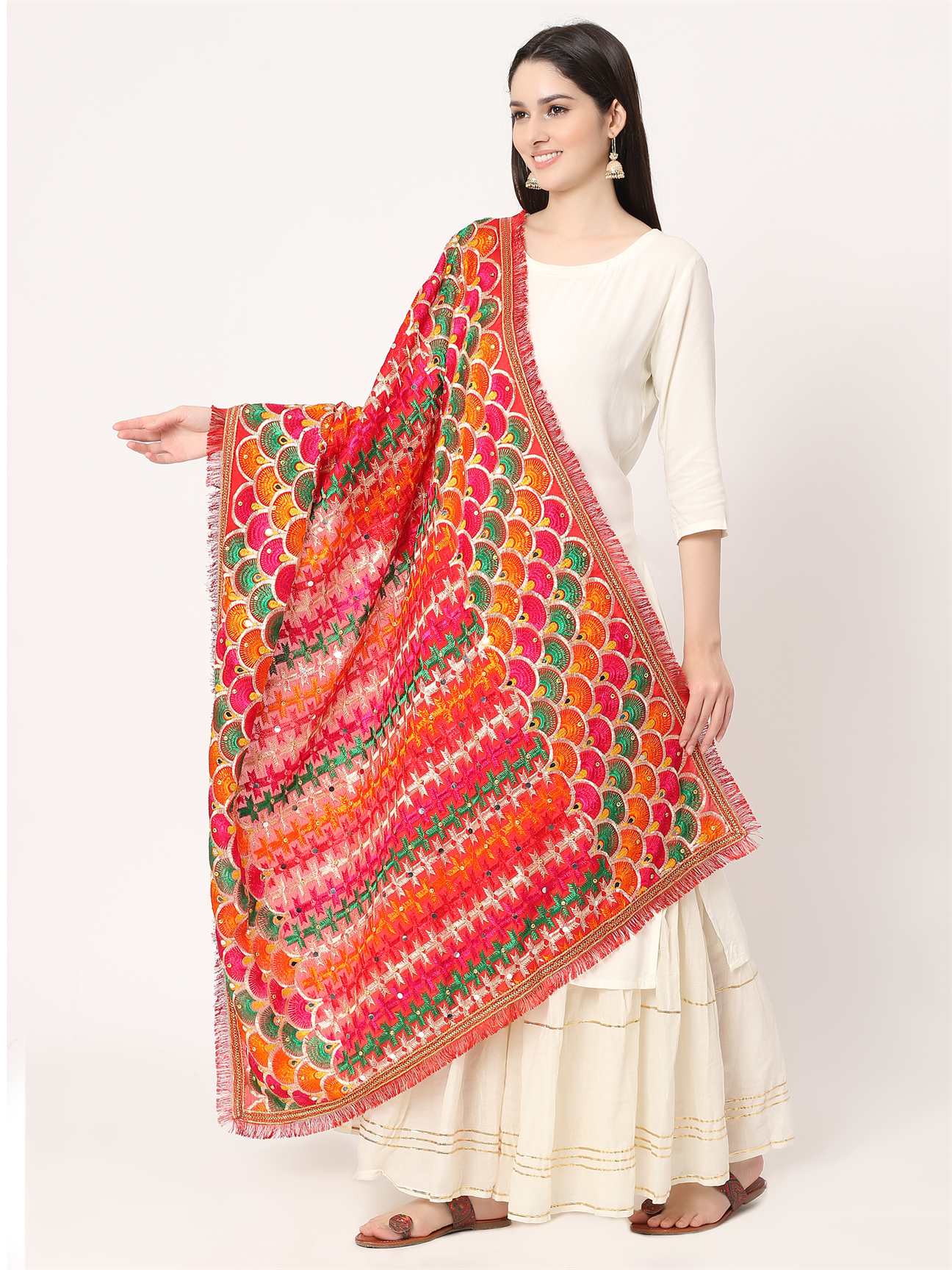 red-multicolour-embroidery-phulkari-dupatta-with-mirror-MCRCPD0184