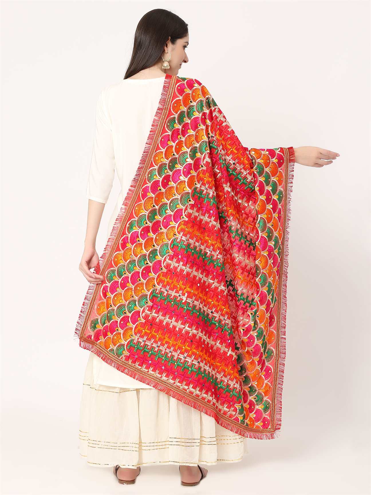 red-multicolour-embroidery-phulkari-dupatta-with-mirror-MCRCPD0184