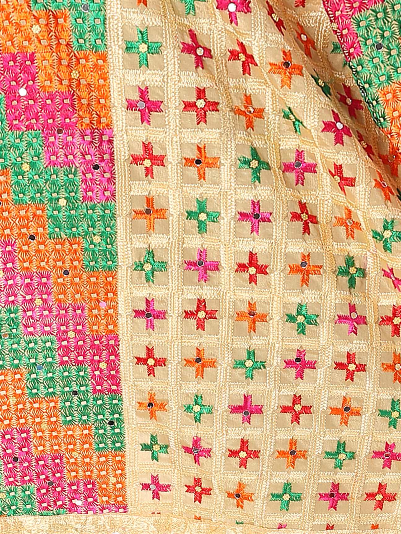 beige-multicolour-check-design-embroidery-phulkari-dupatta-MCRCPD0187