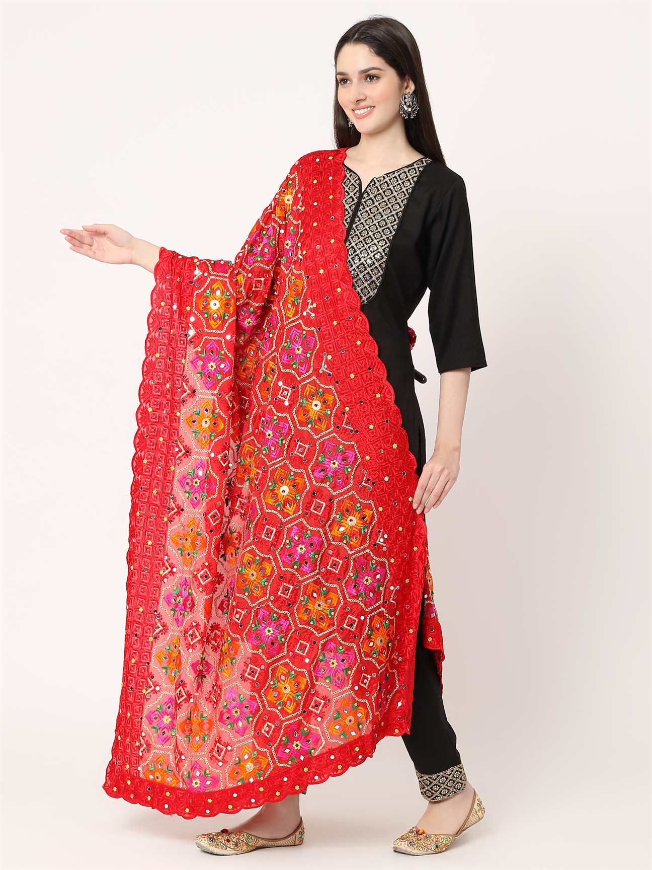 red-multicolour-embroidery-phulkari-dupatta-with-beads-MCRCPD0188