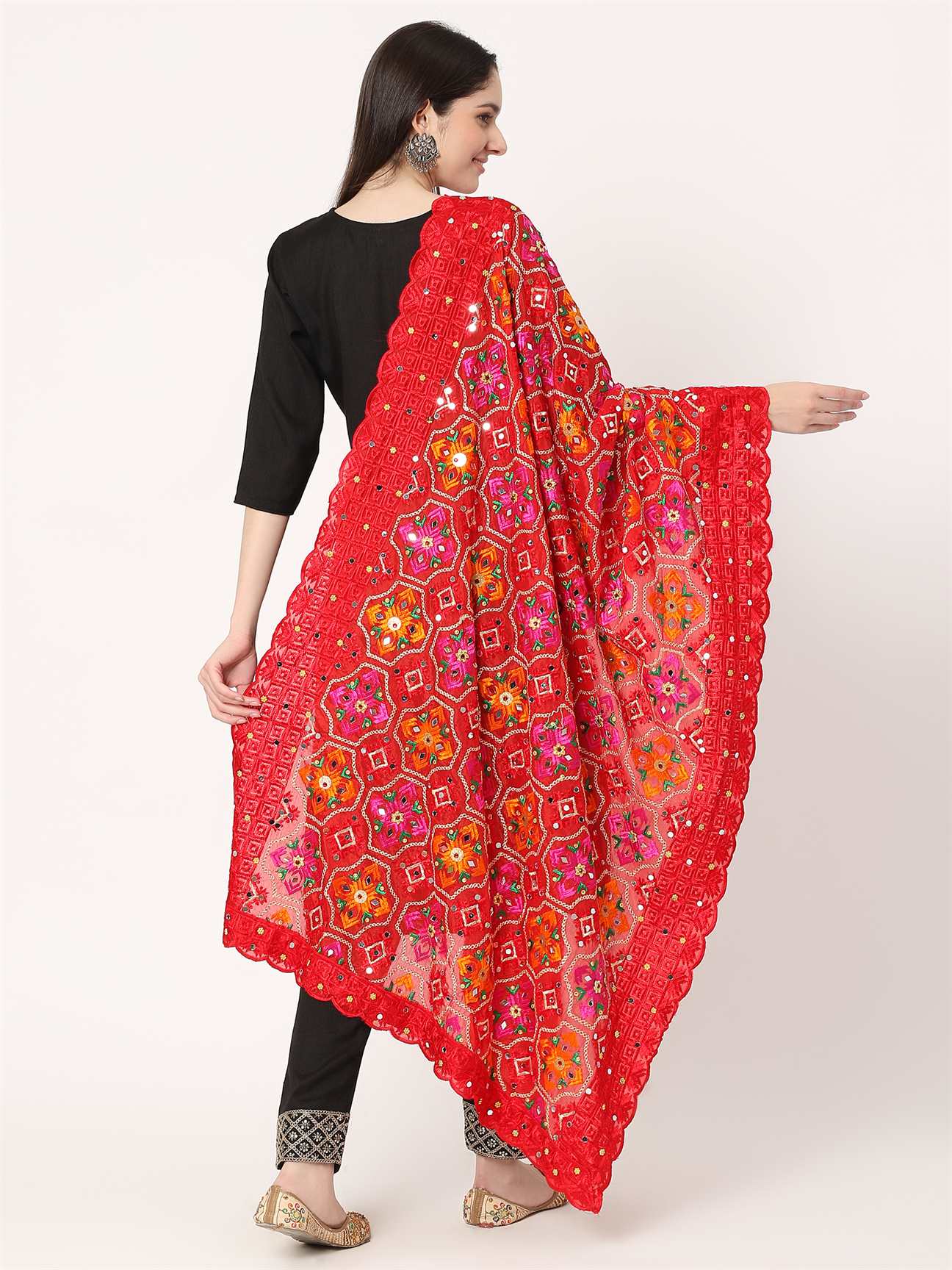red-multicolour-embroidery-phulkari-dupatta-with-beads-MCRCPD0188