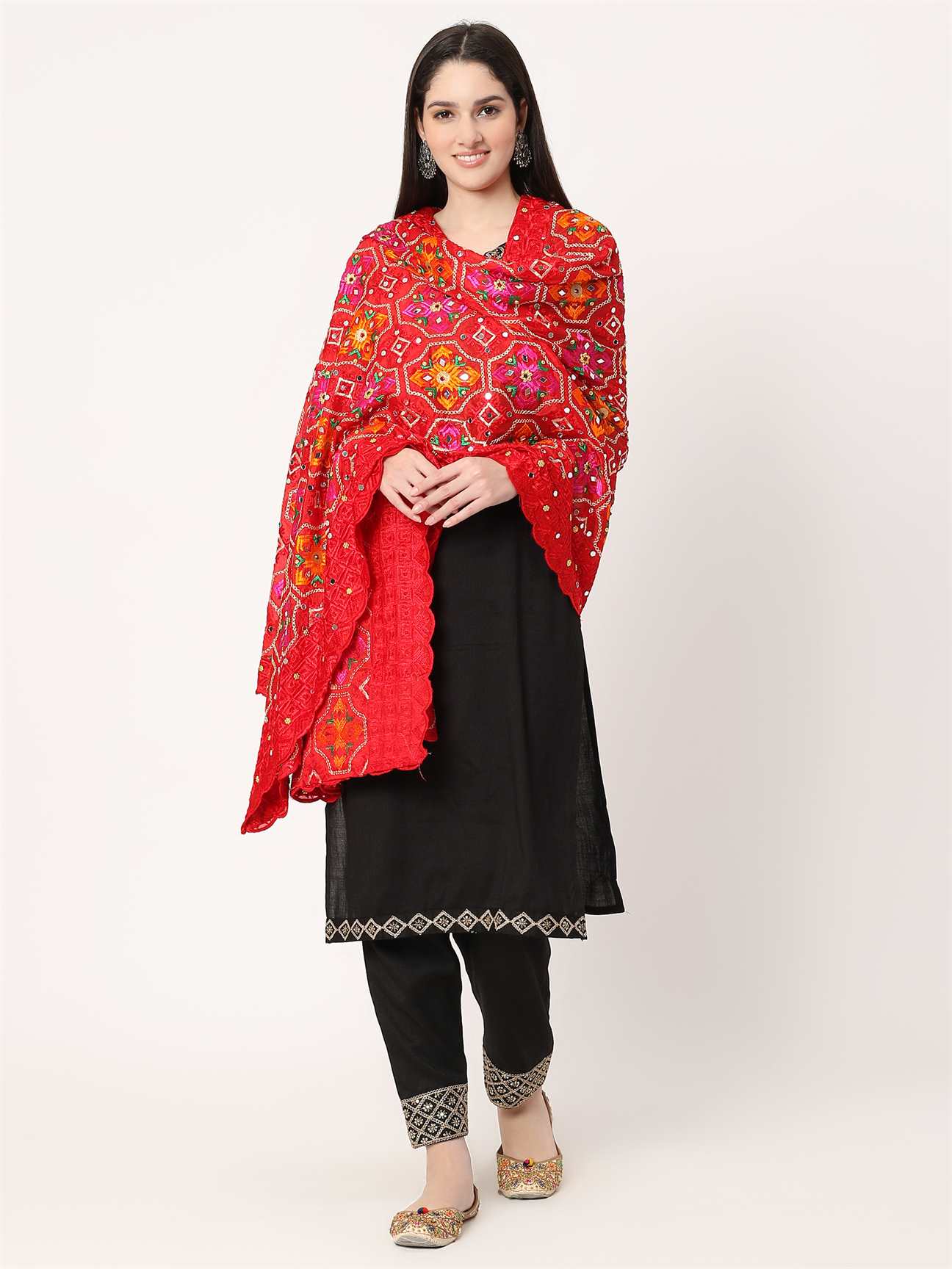 red-multicolour-embroidery-phulkari-dupatta-with-beads-MCRCPD0188